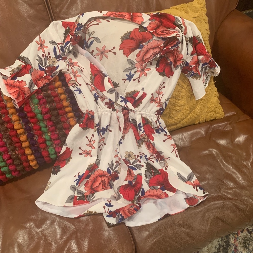 Boho floral romper
